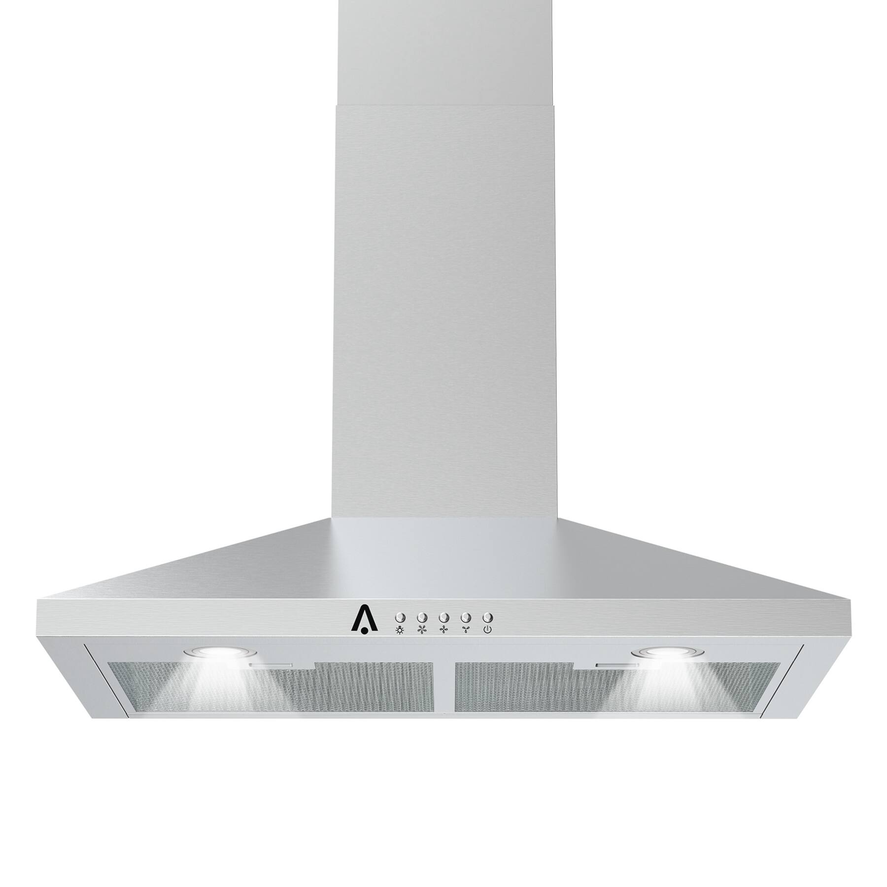 30" Convertible Wall Mounted Range Hood in Stainless Steel Bed Bath